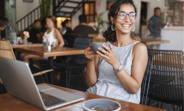 Woman holding coffee